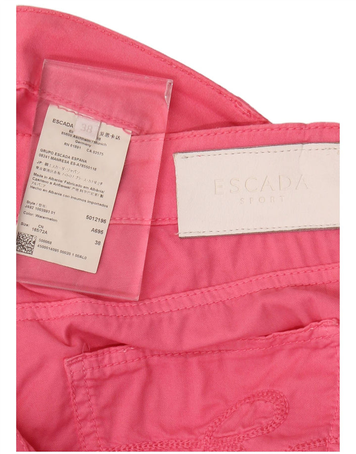 ESCADA Pantalones cortos ajustados para mujer EU 38 Medium W34 L24 Algodón rosa