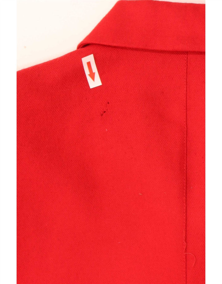 Vintage mujer 5 botones Blazer chaqueta IT 44 medio rojo lana clásico