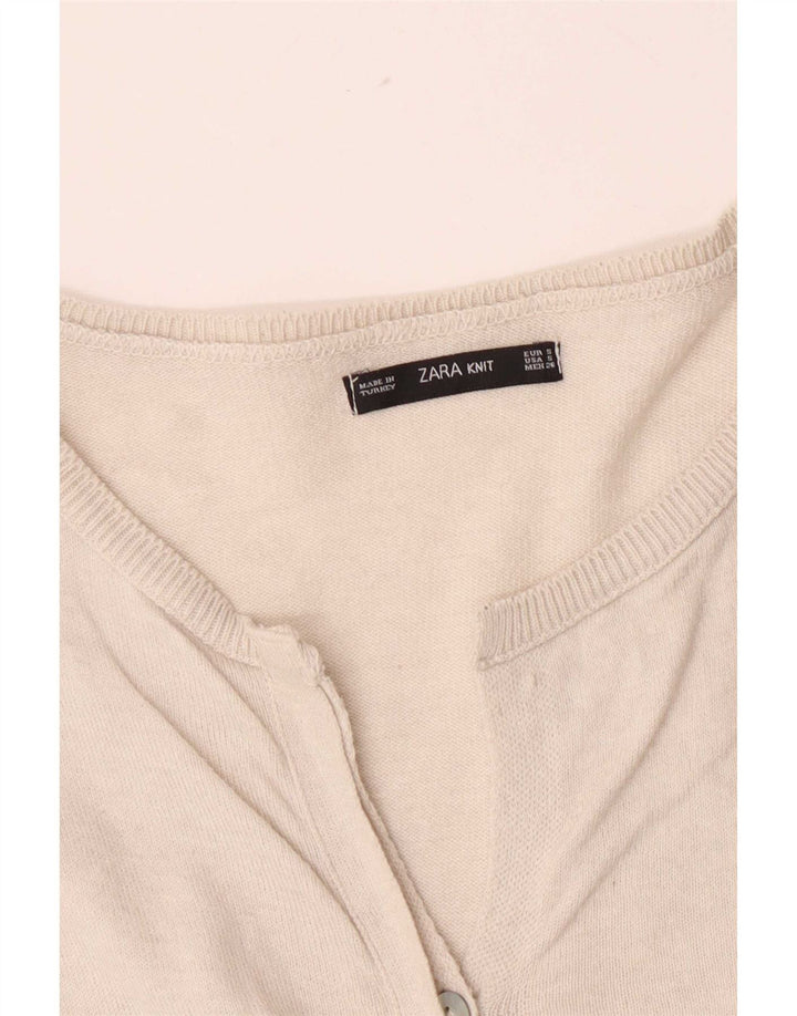 Zara Mujer Cárdigan Suéter UK 8 Small Gris