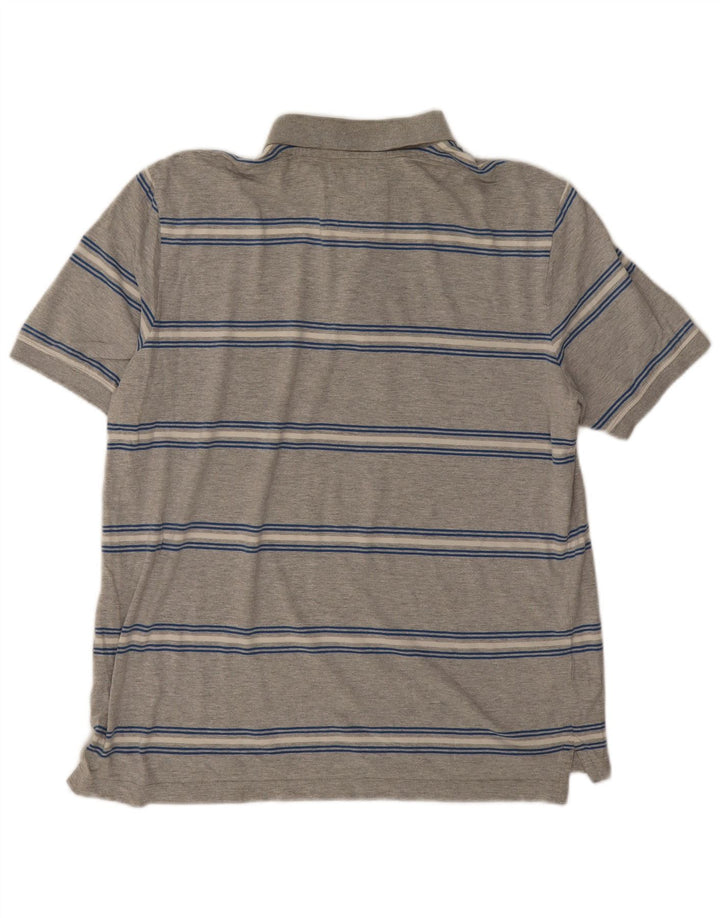 Crew Clothing Polo para hombre de algodón a rayas gris medio