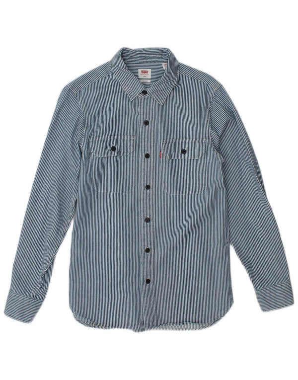 Levi's Anbass Camisa de ajuste relajado para hombre 2XS Algodón a rayas azules