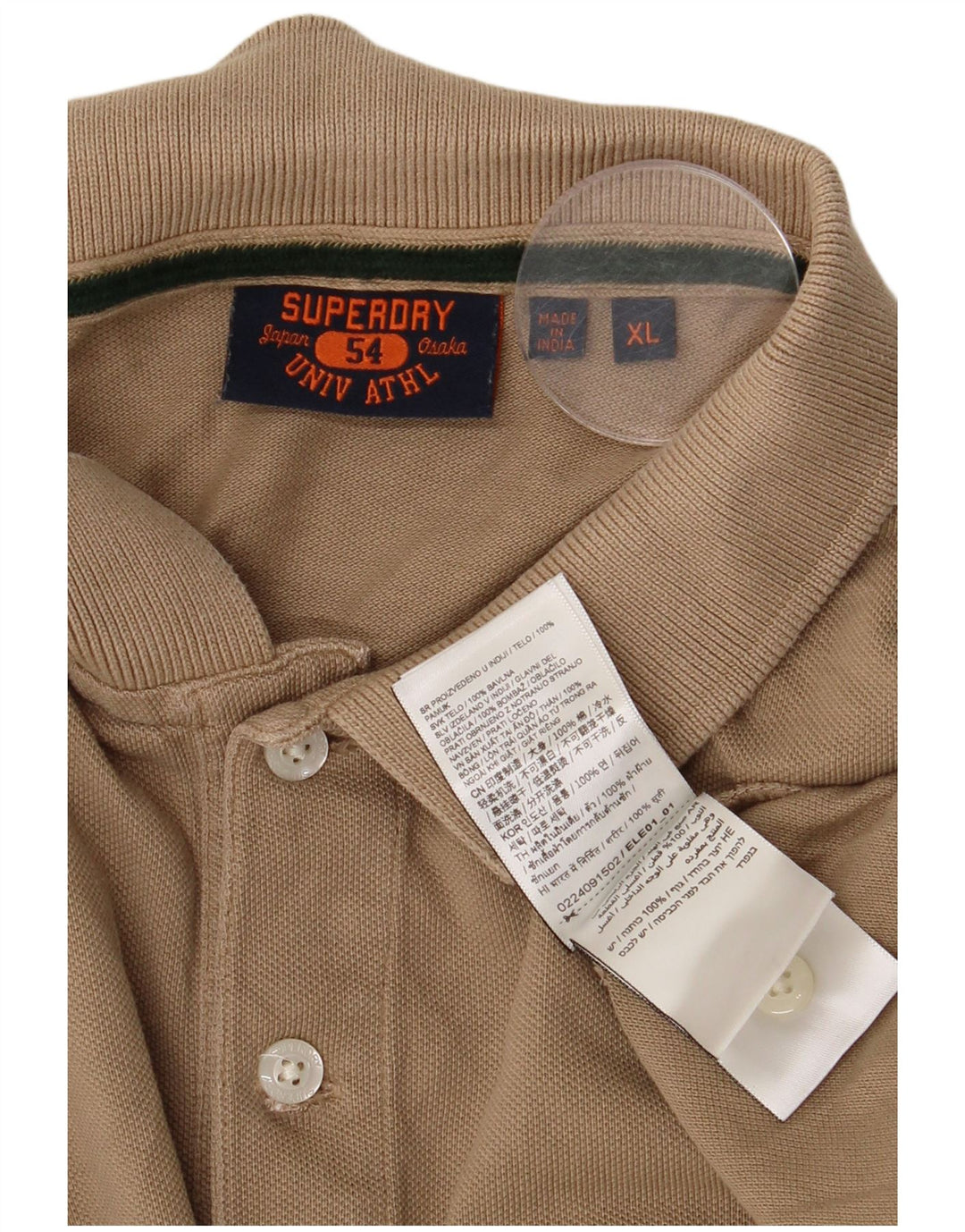 Superdry Polo Hombre XL Algodón Beige