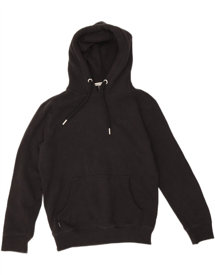 SUPERDRY Hombre Sudadera con capucha Jumper Medium Black Cotton