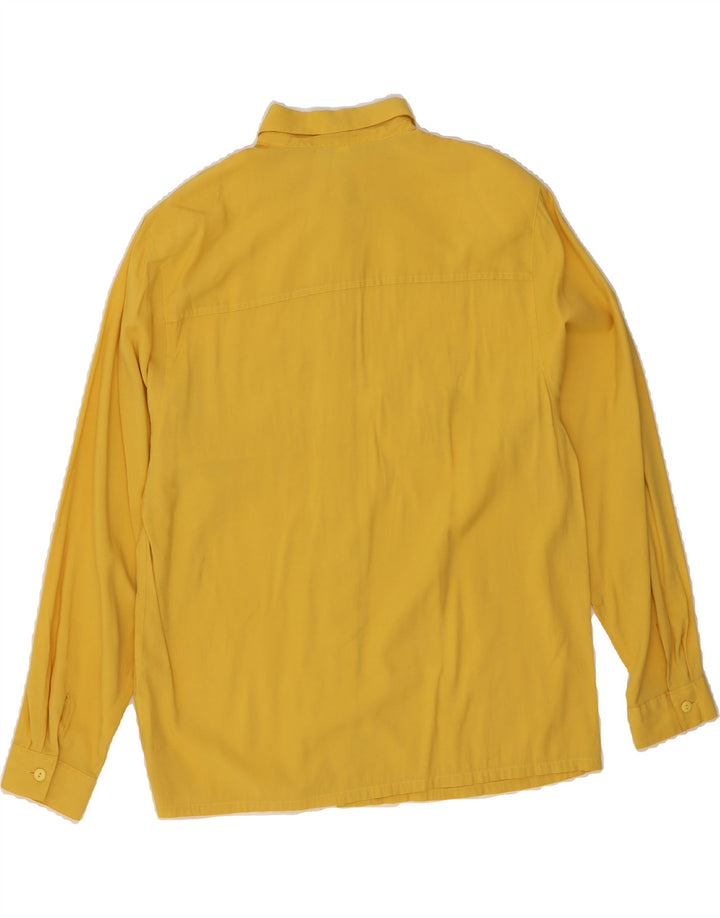 LINEA DONNA Womens Oversized Shirt Blouse IT 40 Small Yellow Rayon Vintage Linea Donna and Second-Hand Linea Donna from Messina Hembry 
