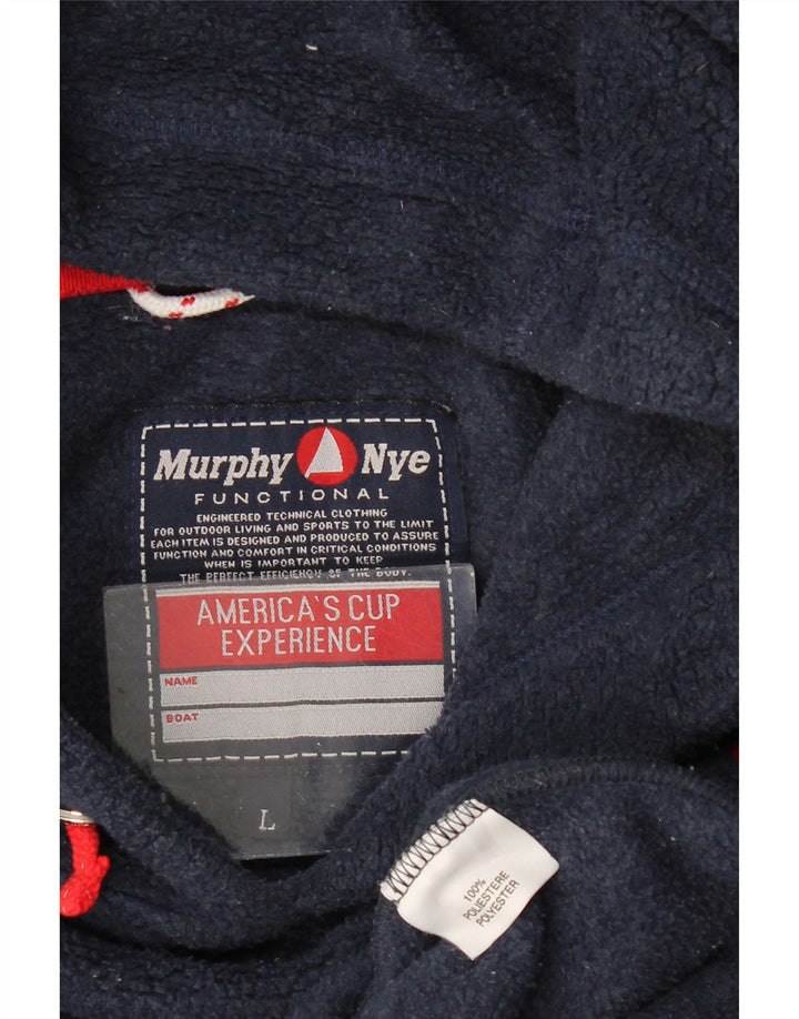 MURPHY & NYE Jersey de forro polar con capucha para hombre, tamaño grande, poliéster azul marino
