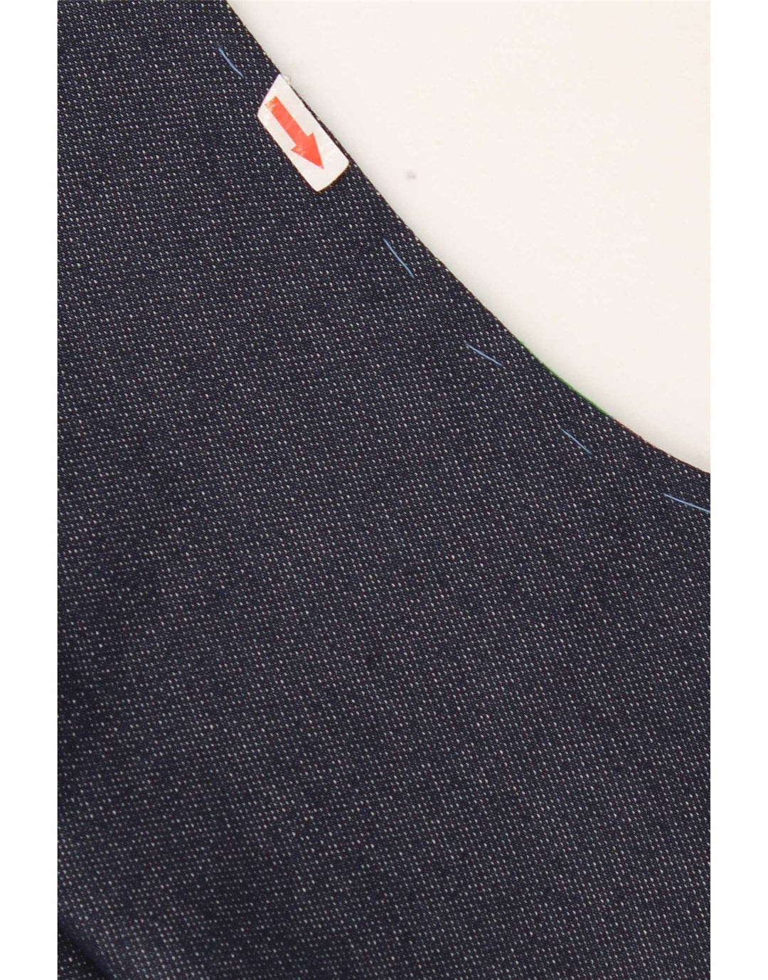 Vintage mujer denim OPEN chaleco Reino Unido 10 pequeño patchwork multicolor