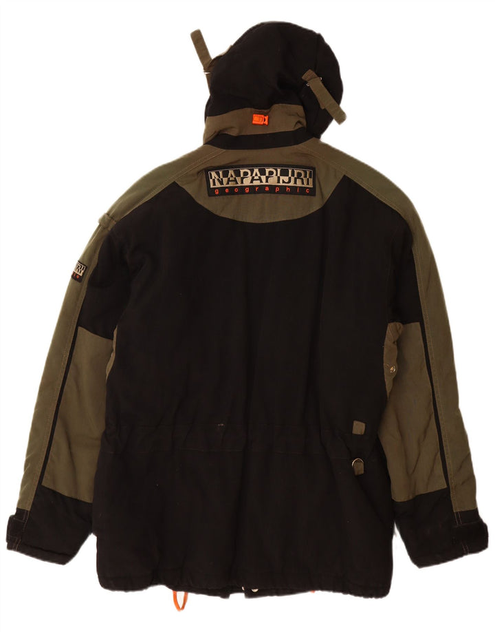 NAPAPIJRI Chaqueta cortavientos con capucha para hombre UK 38 Medium Black Polyamide