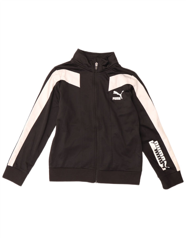 Puma - Chaqueta de chándal con gráfico para niños, 10-11 años, tamaño mediano, color negro