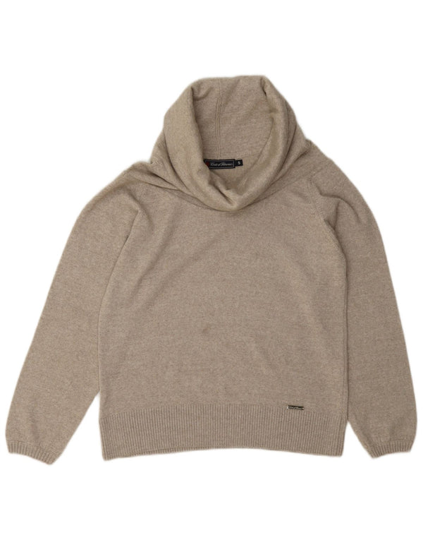 Conte of Florence Womens Roll Neck Jumper Sweater UK 10 Small Grey Flecked