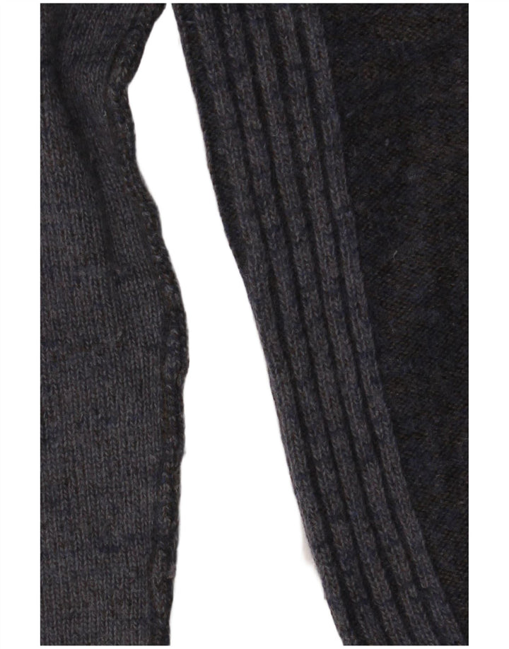 Zara Hombre Jersey De Cuello Redondo De Lana Color Block Gris Medio