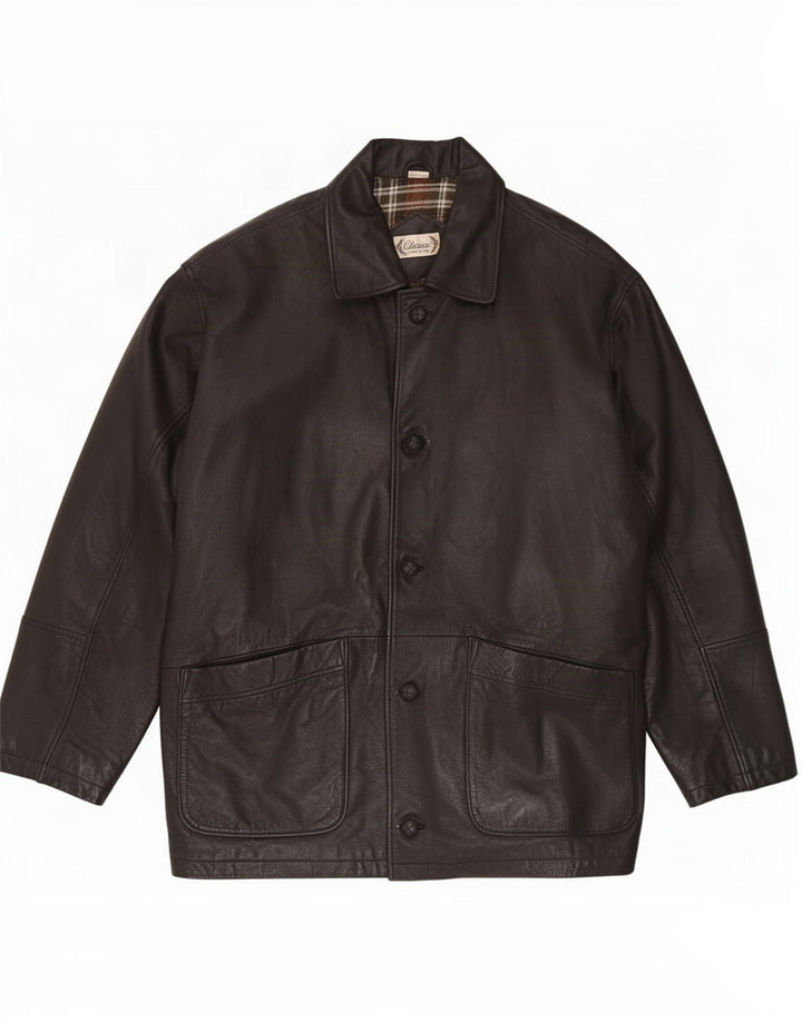 CLASSIC Chaqueta de cuero para hombre UK 41/43 Large Black
