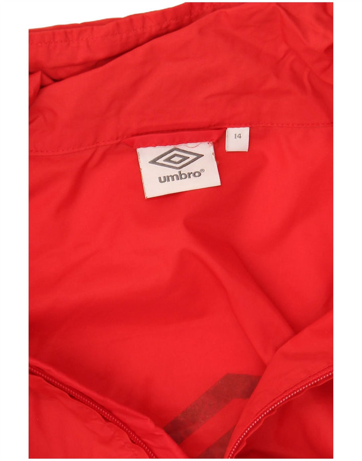 Umbro Chaqueta impermeable con capucha gráfica para niños 13-14 años Rojo