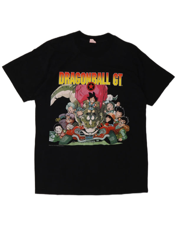 Vintage Hombres Dragon Ball GT 1997 Camiseta Gráfica Top Medio Negro
