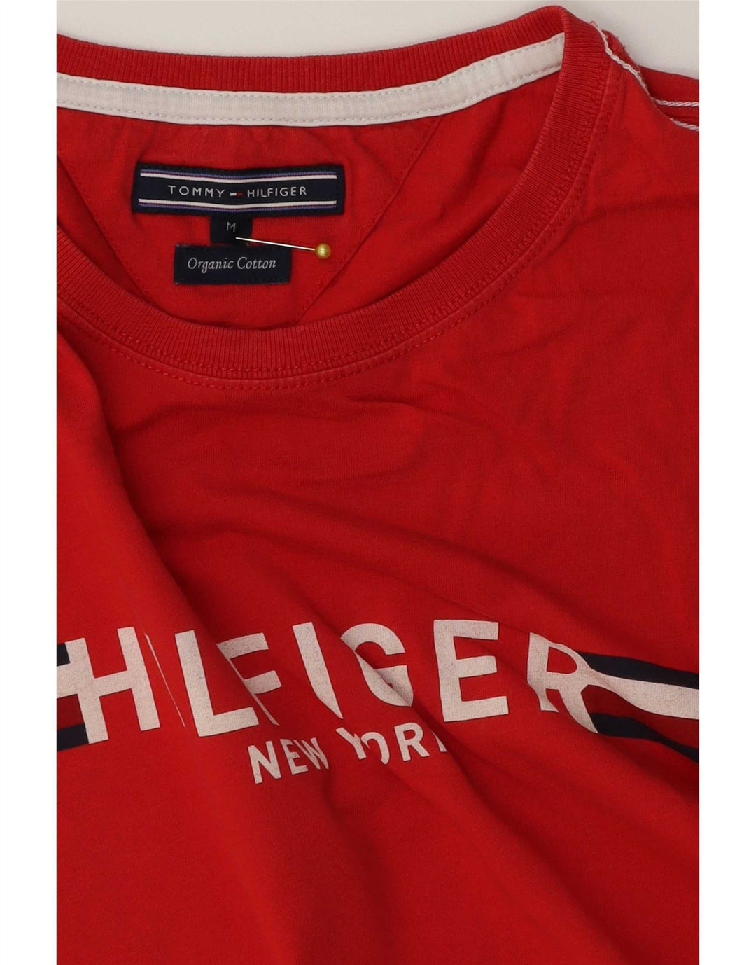 Tommy Hilfiger Camiseta gráfica para hombre Top Medium Red Cotton