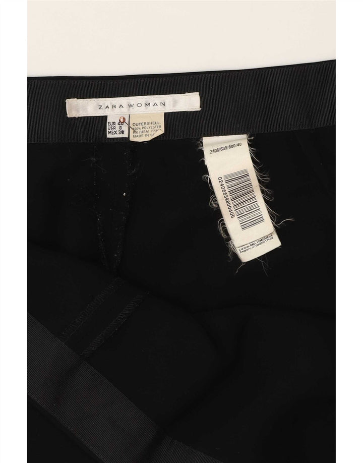 Zara Mujer Pantalón Casual Recto EU 40 Medium W30 L35 Poliéster Negro