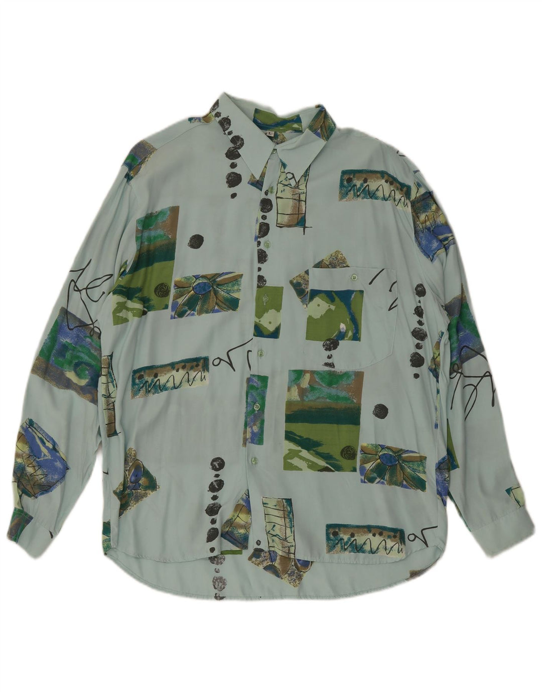 Nazzareno G. Camisa para hombre grande azul patchwork
