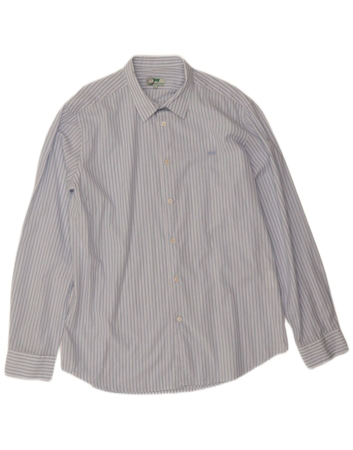 Camisa Carrera Hombre XL Algodón Rayas Azul
