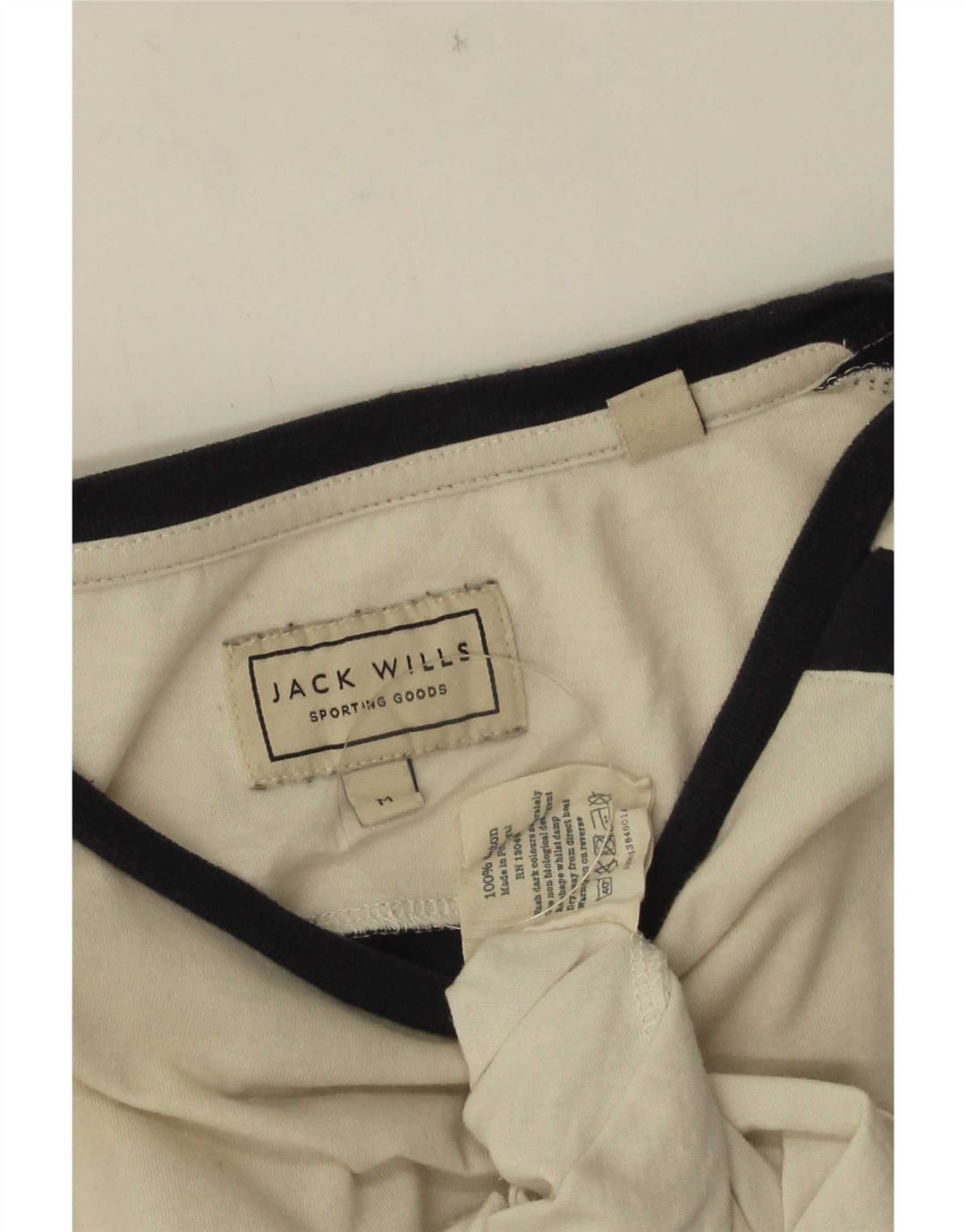 Jack Wills Camiseta gráfica para hombre Top mediano de algodón con bloques de color blanco