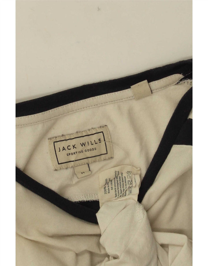 Jack Wills Camiseta gráfica para hombre Top mediano de algodón con bloques de color blanco