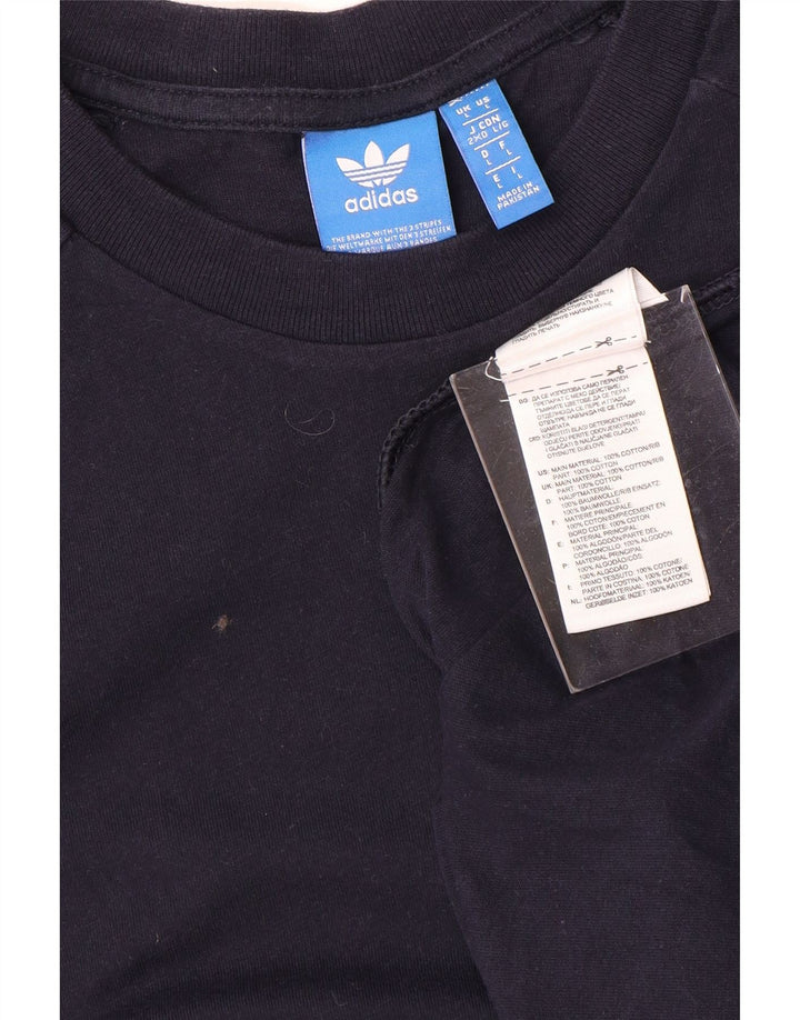 Adidas - Camiseta para hombre, talla grande, color azul marino, algodón