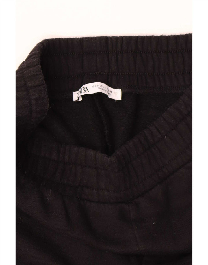 Zara Mujer Capri Chándal Pantalones UK 8 Small Negro