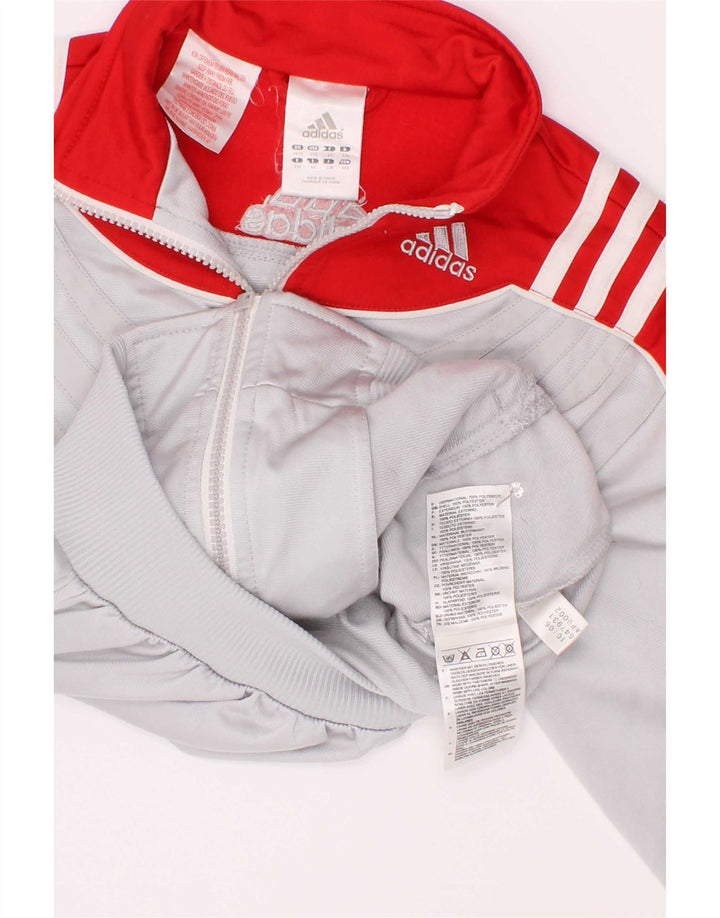 Adidas - Chaqueta de chándal con gráfico para niños, 5-6 años, color gris