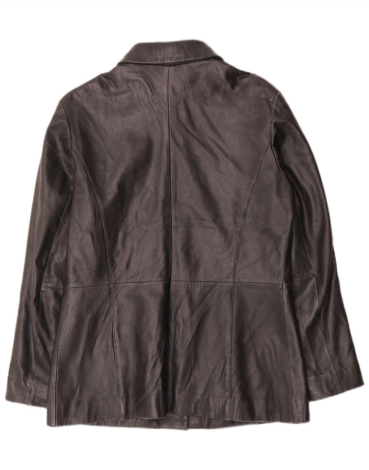LLD Chaqueta de cuero para mujer UK 44 Grande Cuero negro