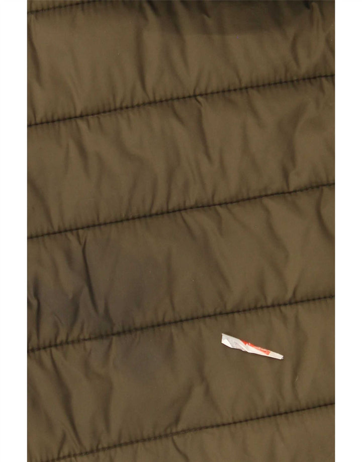Superdry Chaqueta Acolchada Con Capucha Para Mujer UK 44 Medium Caqui Nylon