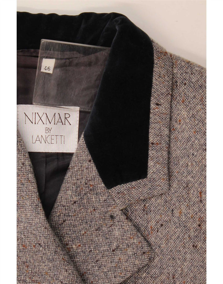 Nixmar By Lancetti Chaqueta Blazer para Mujer IT 46 Grande Gris Moteada