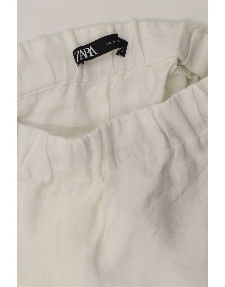 Zara Mujer Pantalones Cortos Rectos Medianos W28 L24 Blanco