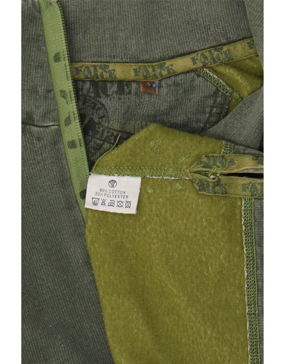 Sudadera con capucha y cuello con cremallera para hombre Fat Face Jersey pequeño de algodón verde