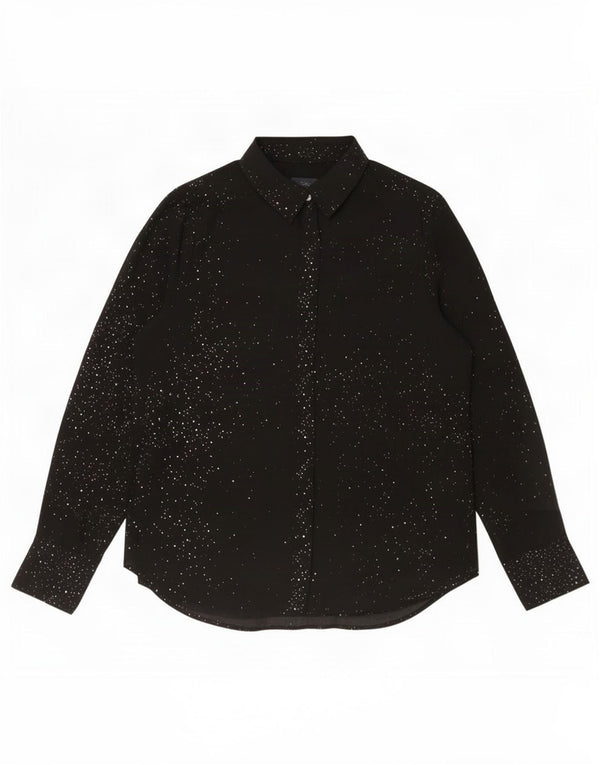 Marks & Spencer Camisa holgada para mujer UK 40 Small Poliamida con lunares negros