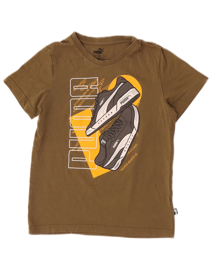Puma Camiseta gráfica para niño Top 9-10 años Caqui
