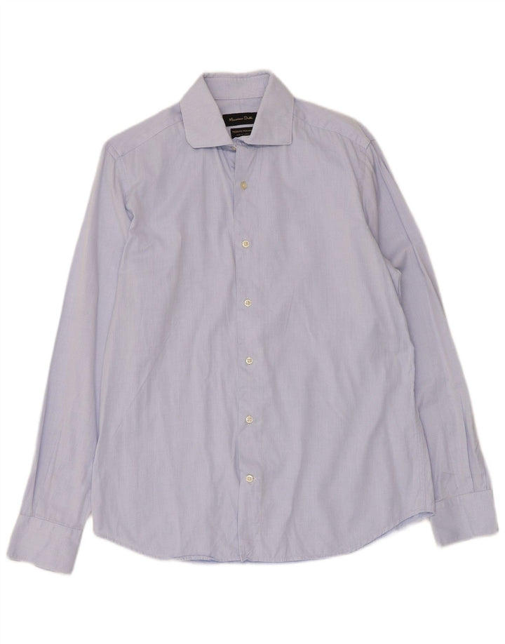 Camisa Massimo Dutti Hombre Talla 41 Mediana Azul Argyle/Diamante