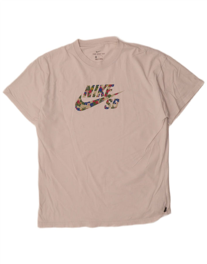 Nike Camiseta gráfica para hombre Top mediano de algodón blanco