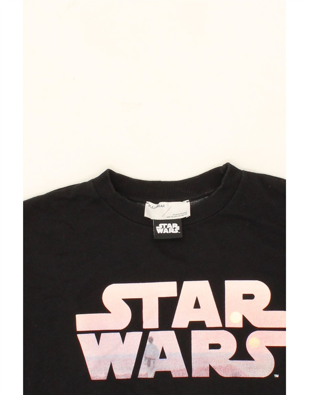PULL & BEAR Girls Star Wars Graphic Sweatshirt Jumper 15-16 Years XS Black Vintage Pull & Bear and Second-Hand Pull & Bear from Messina Hembry 