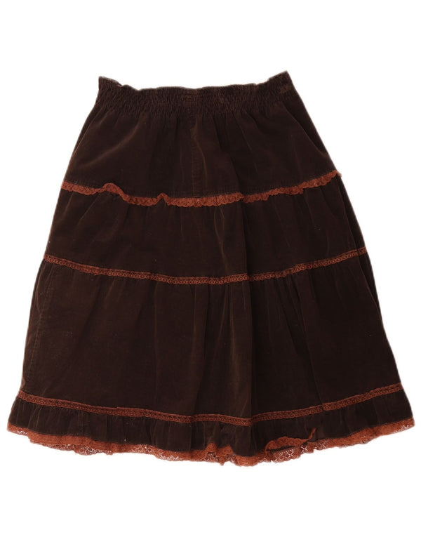 Falda de pana vintage para mujer IT 44 Mediana W32 Algodón marrón