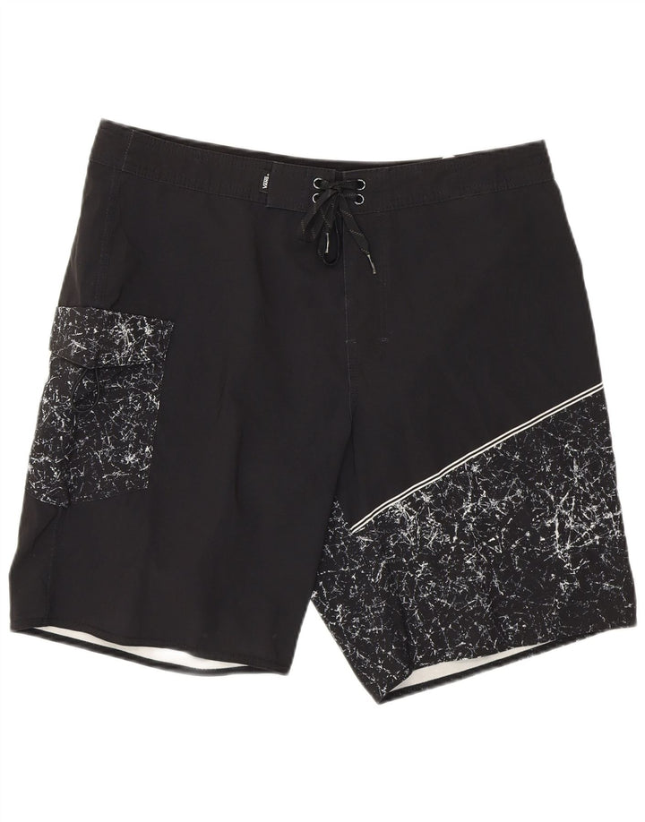 Vans Hombre Bañador con estampado abstracto Poliéster negro mediano