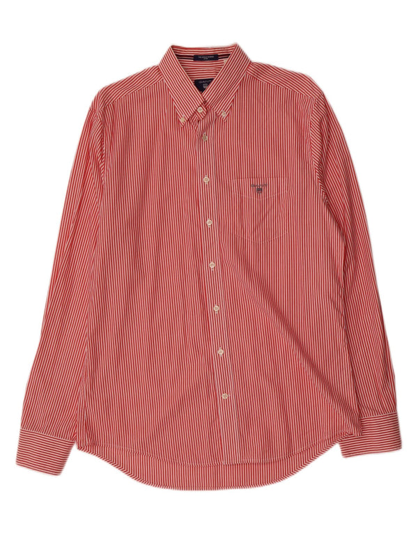 GANT Camisa Grande De Algodón A Rayas Rojas Para Hombre