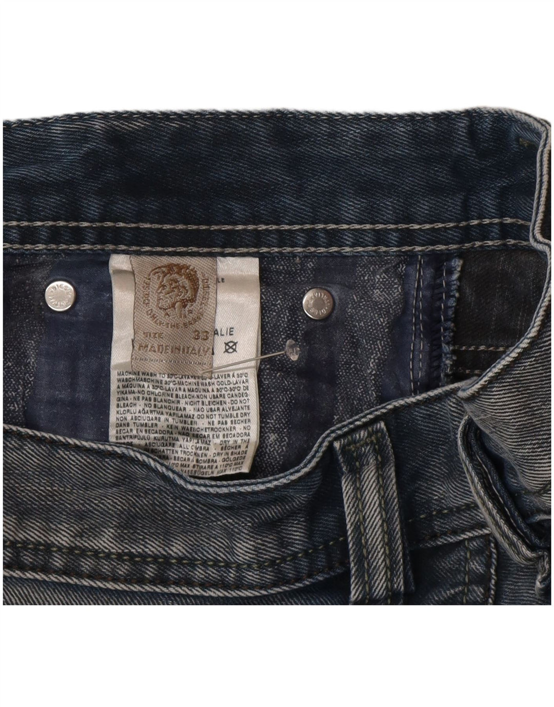 Diesel Vaqueros Rectos Para Hombre W33 L34 Algodón Azul
