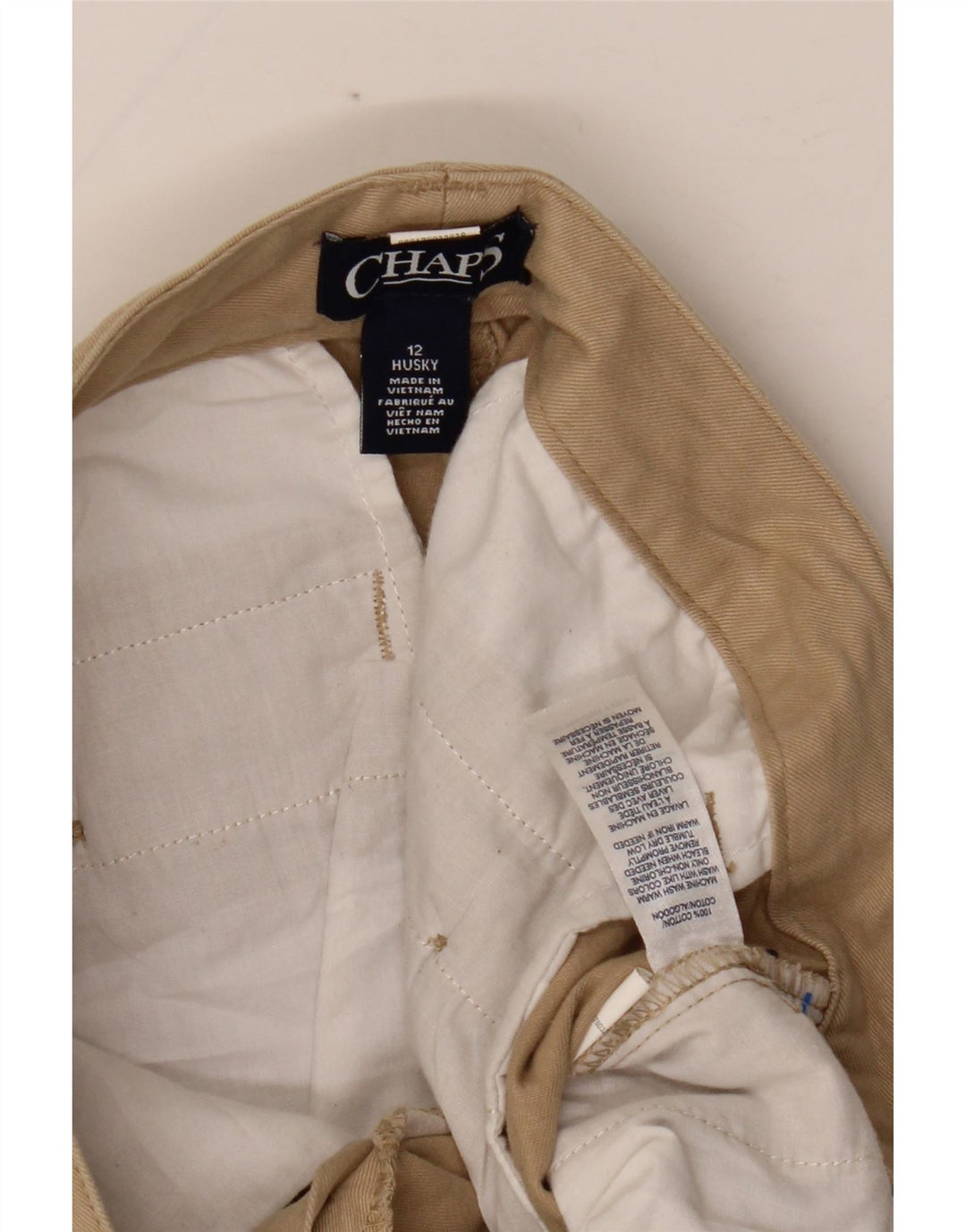 Chaps Pantalones chinos rectos Husky para niños 11-12 años W29 L26 Algodón beige