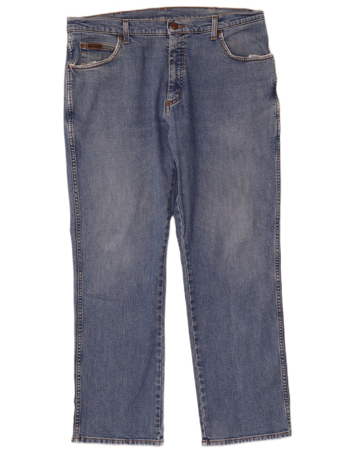 Wrangler Vaqueros rectos elásticos Texas para hombre W36 L30 Algodón azul