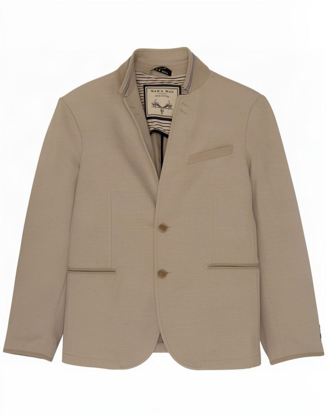 Zara Chaqueta tipo blazer de 2 botones para hombre EU 52 Grande Gris Algodón
