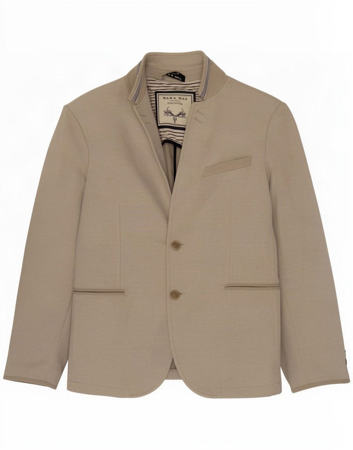 Zara Chaqueta tipo blazer de 2 botones para hombre EU 52 Grande Gris Algodón