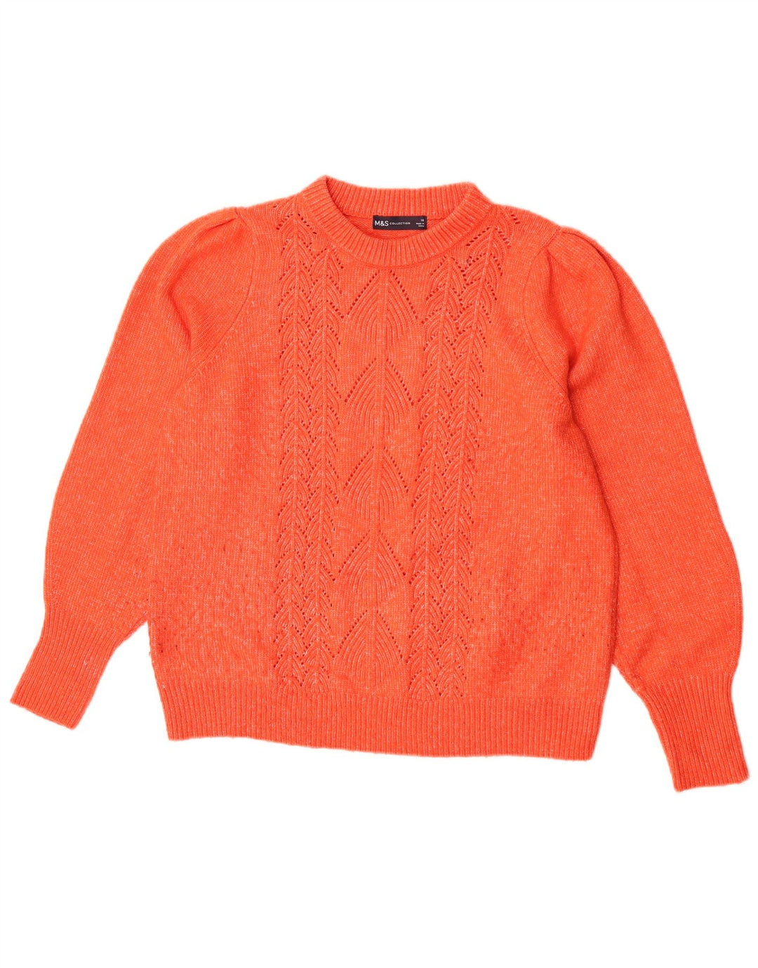 Marks & Spencer Suéter de Cuello Redondo para Mujer UK 46 Grande Naranja