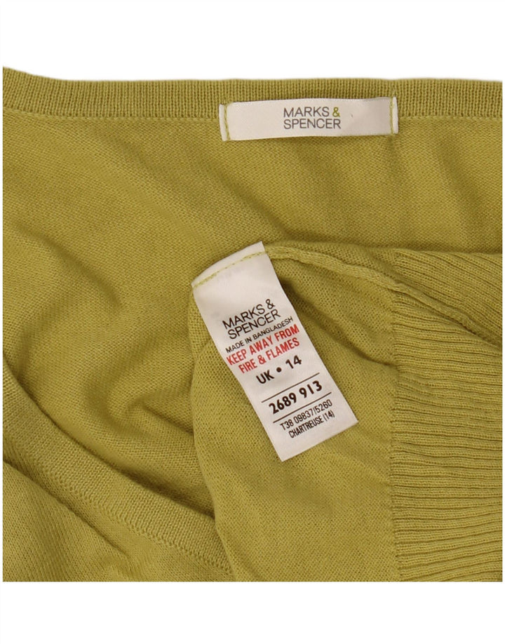 Marks & Spencer - Cárdigan de manga corta para mujer, talla 40, color amarillo mediano