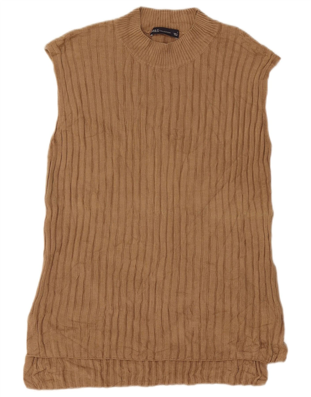 Marks & Spencer Camiseta sin mangas para mujer de gran tamaño UK 10 Small Brown Viscosa