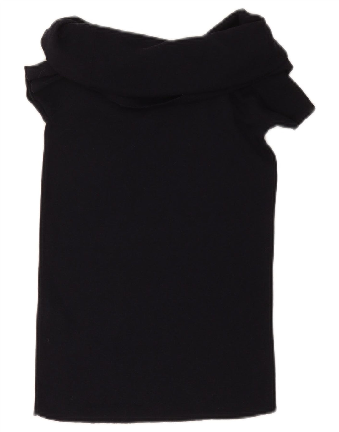 ZARA Mujer Blusa Corta Top UK 42 Medium Viscosa Negra