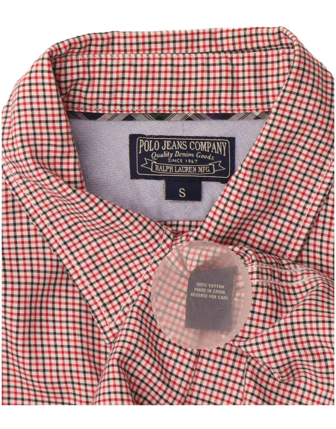 POLO RALPH LAUREN Camisa de franela para hombre Algodón a cuadros rojos pequeños