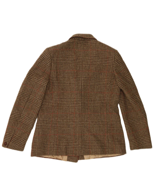 Brora Chaqueta tipo blazer con doble botonadura para mujer UK 40 Marrón medio Pata de gallo